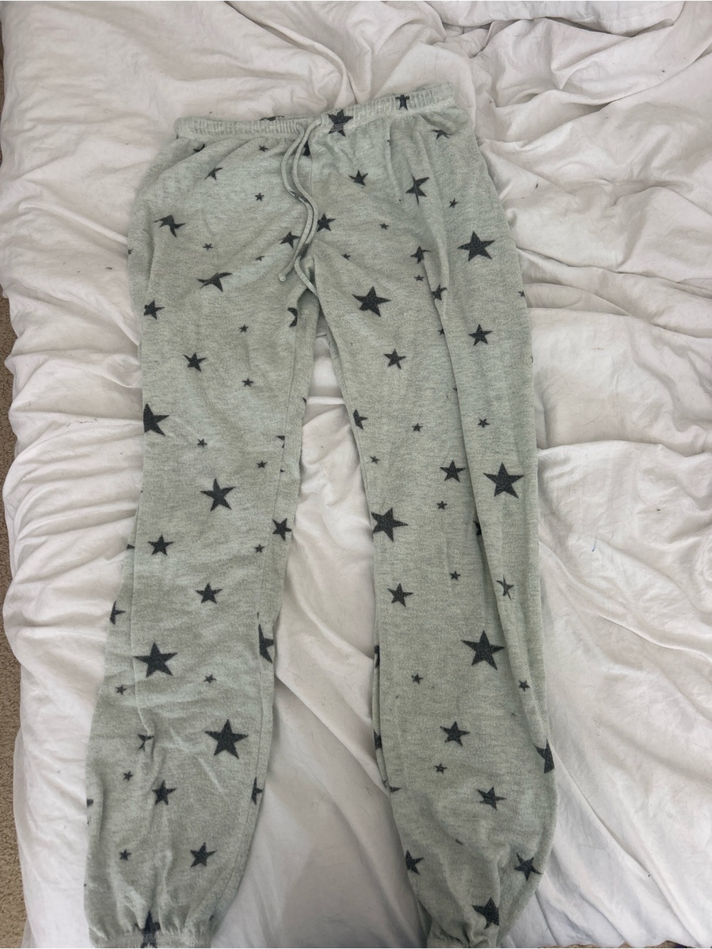 Cozy Star-Print Pajama Pants - Mint Green